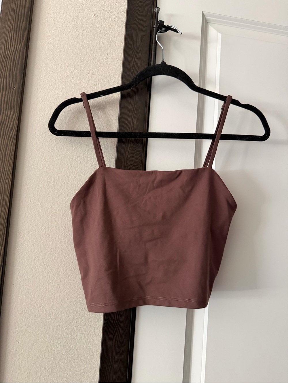 girlfriend collective brown Square-Neck Cropped Tank